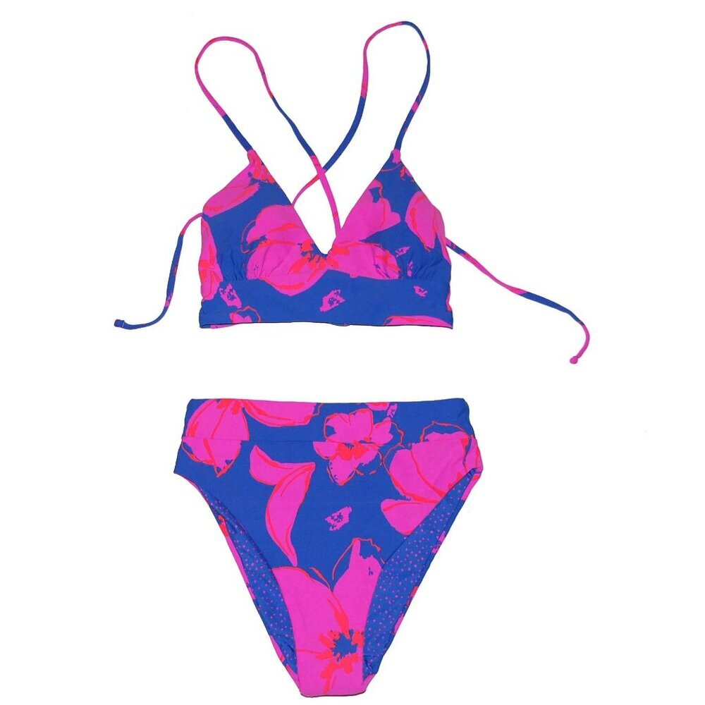 NWT Maaji Lattice Back Bikini Top & Bottom Reversible 2 Piece Set Small S